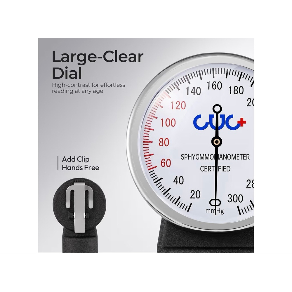 NEW CUG+ Aneroid Sphygmomanometer One Size Black White - Picture 4 of 11